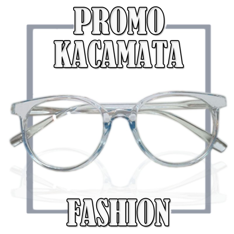 Kacamata Transparan Fashion Wanita pria Frame Oval Bulat Sunglasses Lens Transparan Kaca mata bening