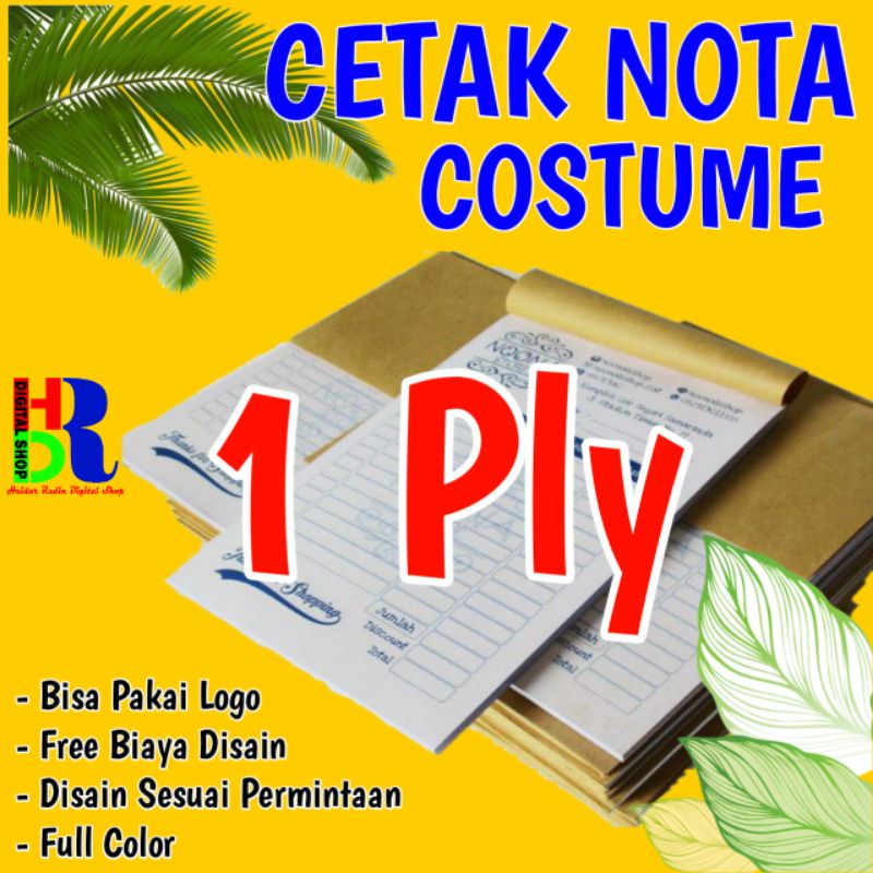 

Nota Custome 100 Lembar Folio 1 Ply