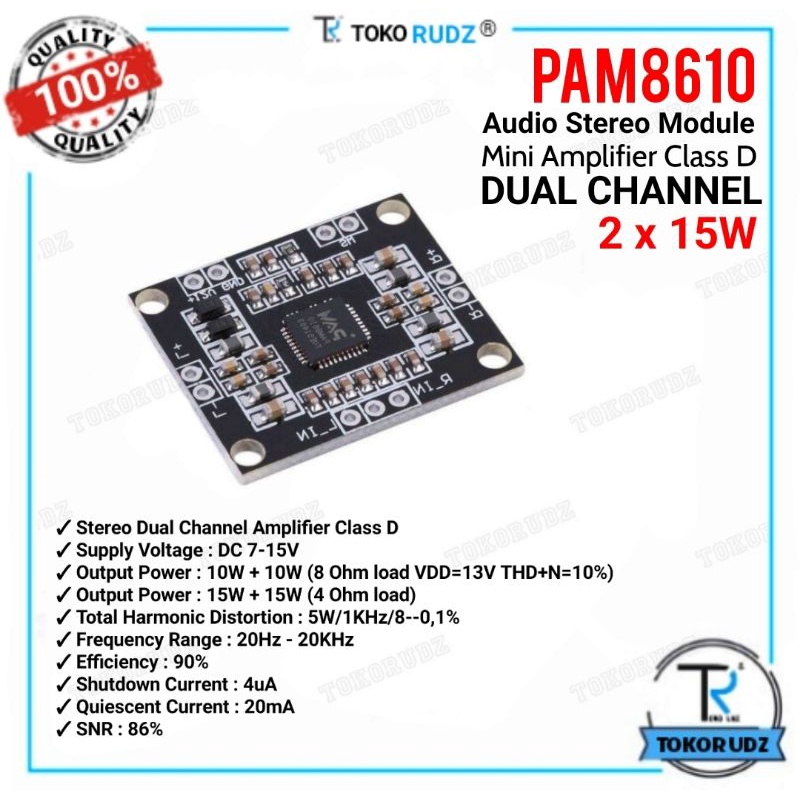 PAM8610 Modul Audio Stereo Amplifier Dual Channel 2 x 15W Class D