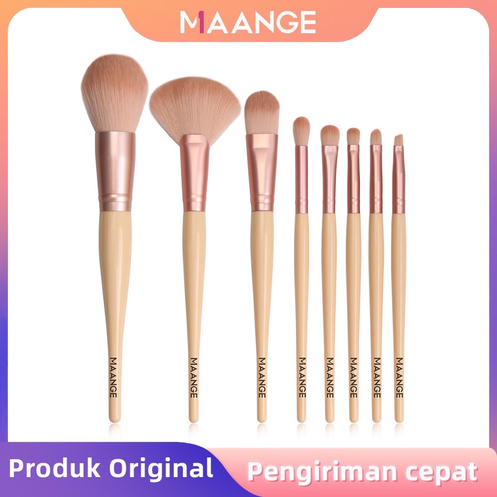 MAANGE 8Pcs/Set Makeup Brush Set Untuk Bedak Bibir Foundation Alis Eyeshadow Stabilo Alat Kecantikan 5873