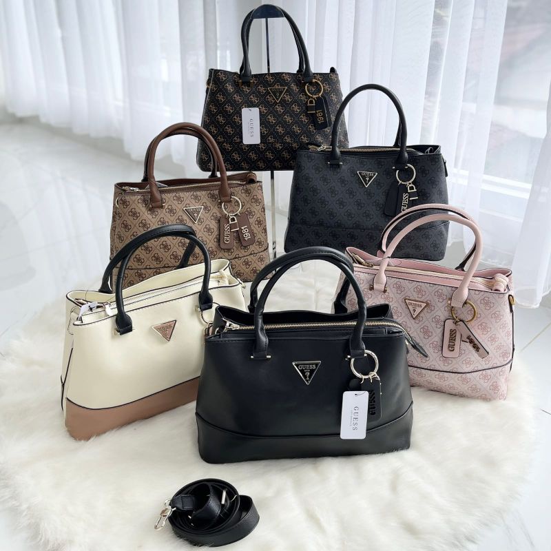 Tas Guess selempang besar hitam coklat pink beige