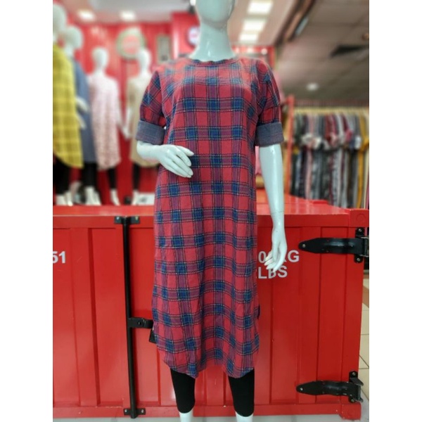 TUNIK WANITA TERBARU MODEL KEKINIAN MODERN/TUNIk MOTIF KOTAK TERLARIS TUNIK PERMIUM