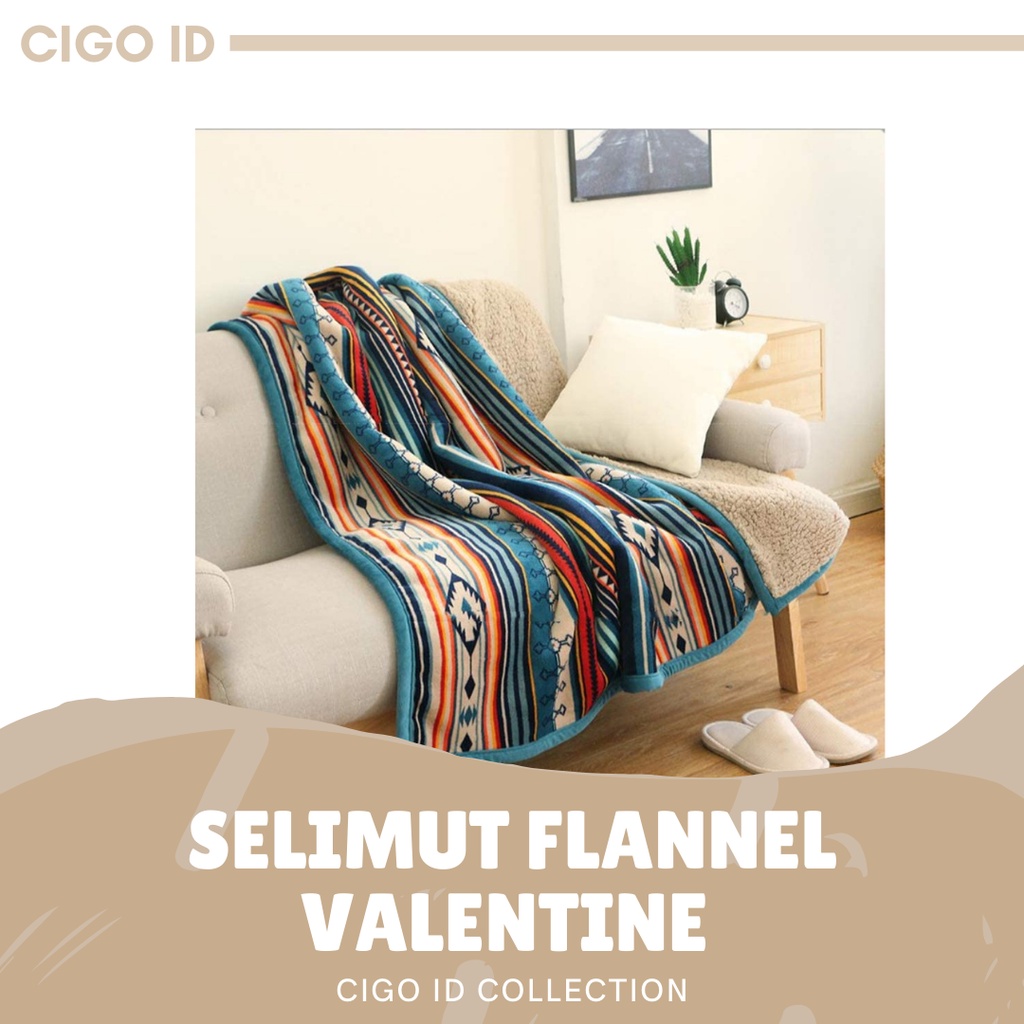 SELIMUT FLANNEL BULU DEWASA VALENTINE UK 180x200 - 200x220