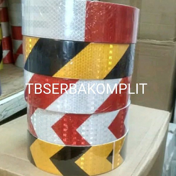 

Lakban Marking Tape 2 in x 45m Scotchlite Safety Reflective Tape Red White Black Yellow Hazard