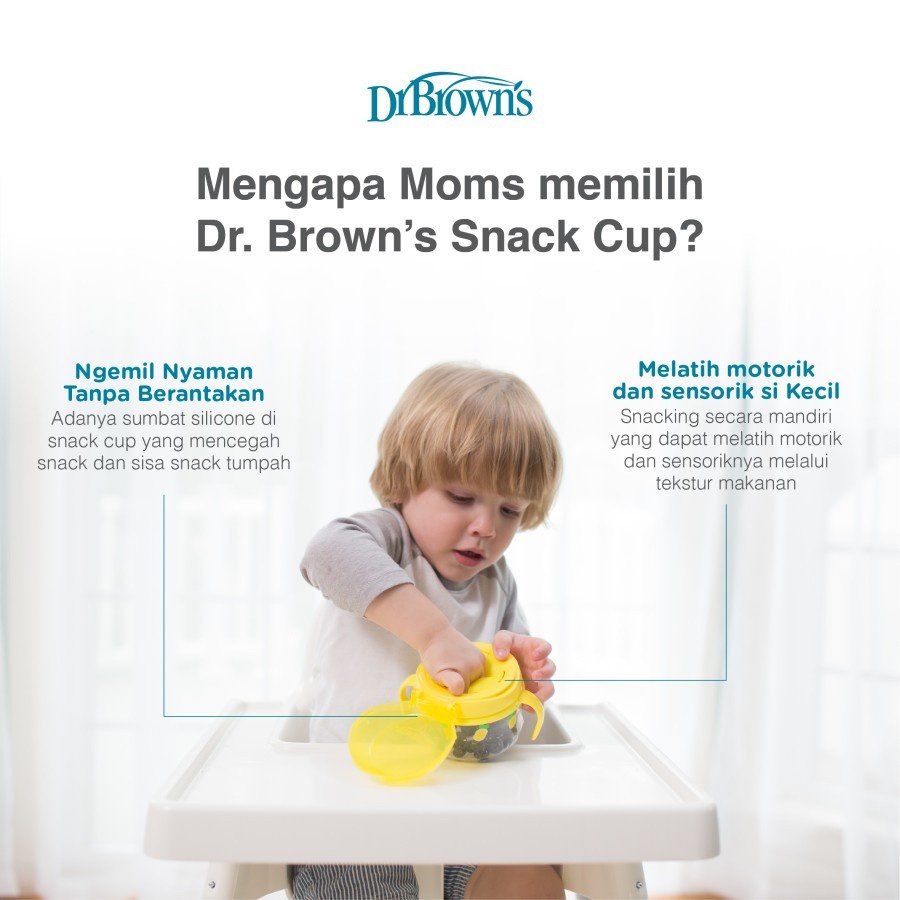 Dr. Brown's Snack Cup With Lid &amp; Removeable Handles Tempat Snack Bayi Dilengkapi Tutup &amp; Pegangan