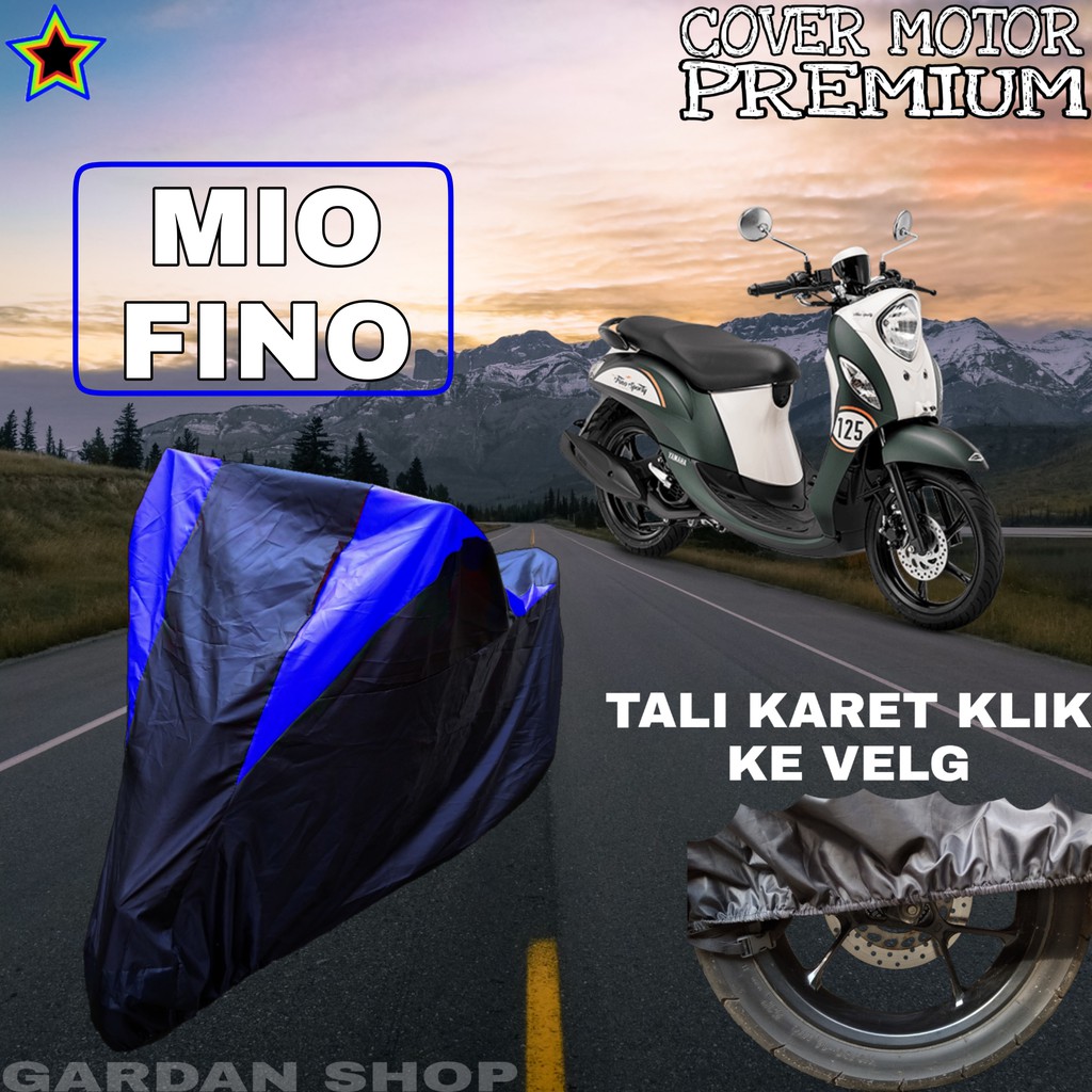 Sarung Motor MIO FINO Hitam BIRU Body Cover Mega PREMIUM