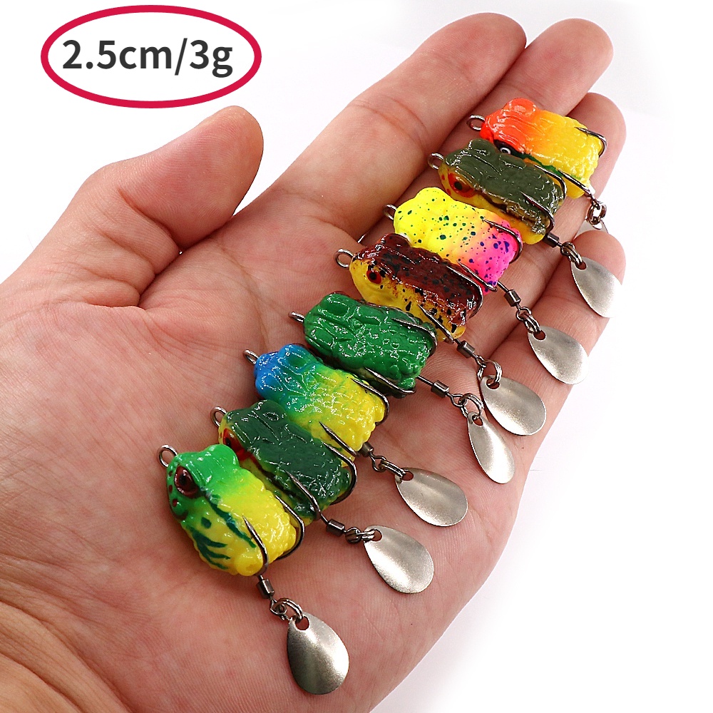 Umpan Pancing Softlure Bentuk Katak Mini 2.5cm / 3g Dengan Kail Ganda