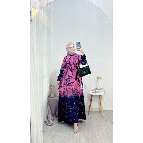 Gamis Rayon premium motif Abstrak