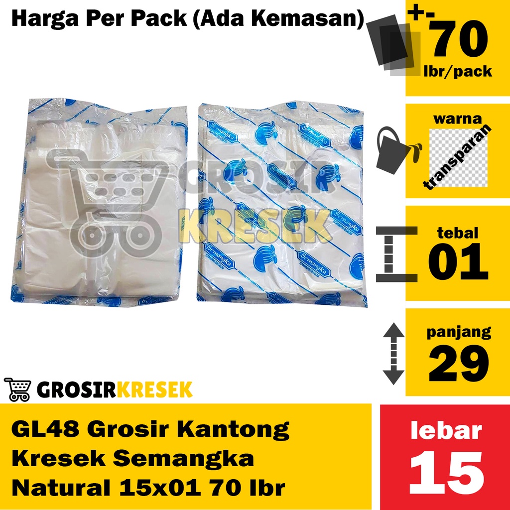 

GL48 Grosir Kantong Kresek Semangka Natural 15 x 01 Murah isi 70 lbr