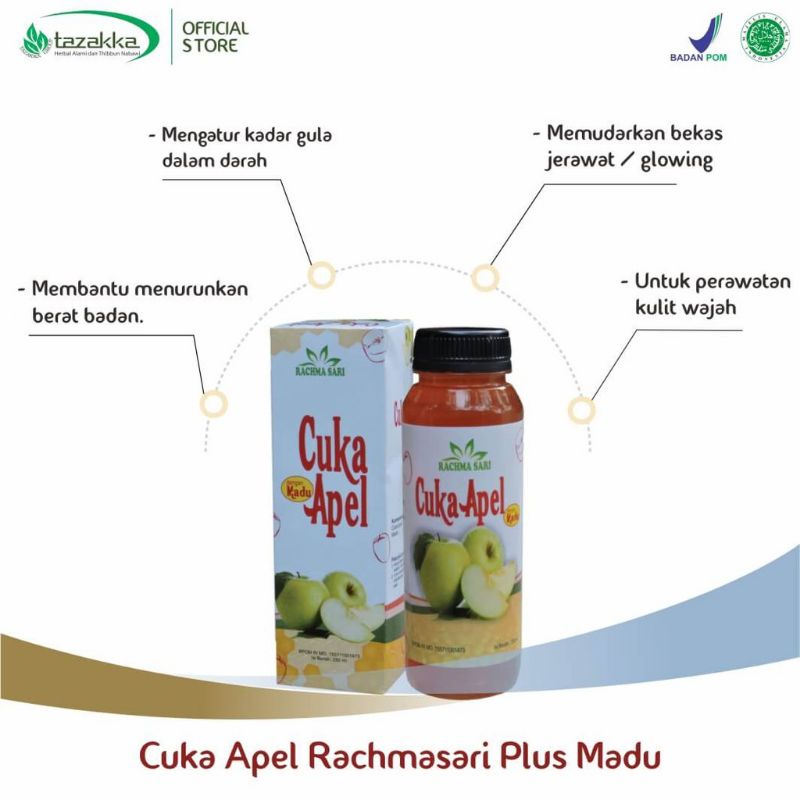 CUKA APEL VINEGAR Murni + MADU 250ml - Cuka Apel Plus Madu ORIGINAL BPOM Asli