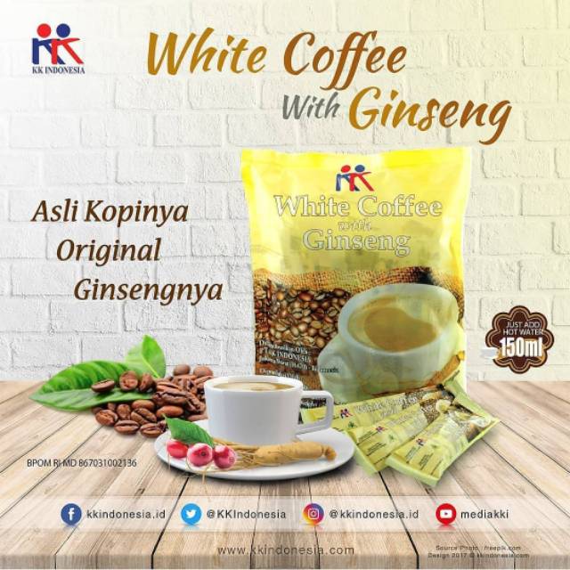 

KK White Coffee with Ginseng Asli Kopinya Original Ginsengnya