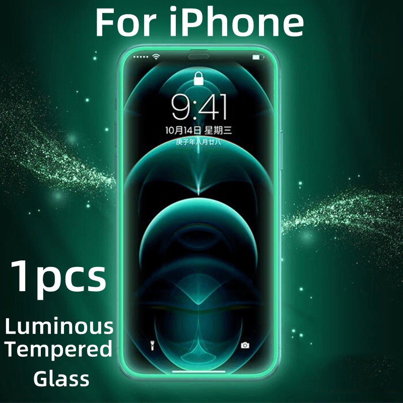 1pc Pelindung Layar Tempered Glass HD Luminous Untuk iphone 13 12 11 Pro Max X XS XR XS Max 6 7 8 Plus 12 13 Mini