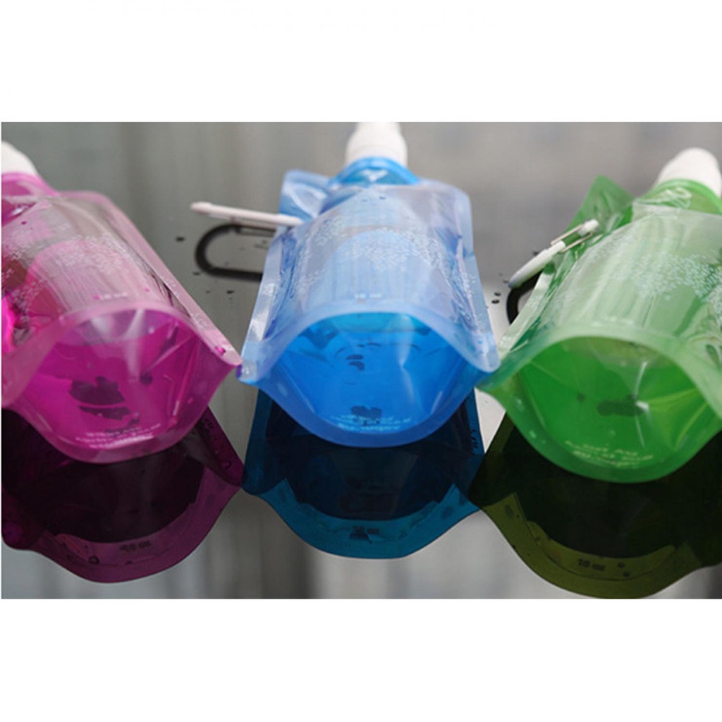 GROSIR_IJ Botol Minum Lipat Camping Hiking Drinking Bottle 500ml - V5