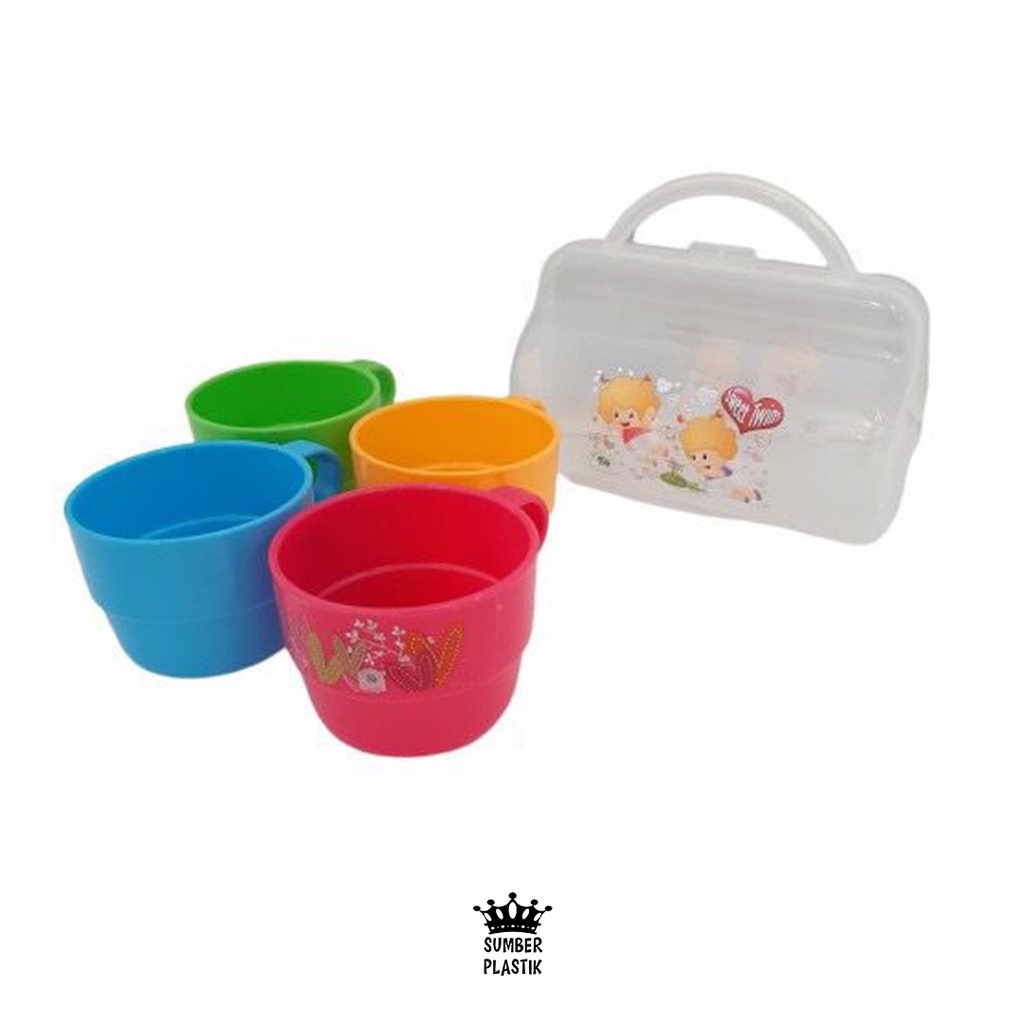 Green Leaf 4125 Set Gelas/Cangkir Pochi Dengan Tas