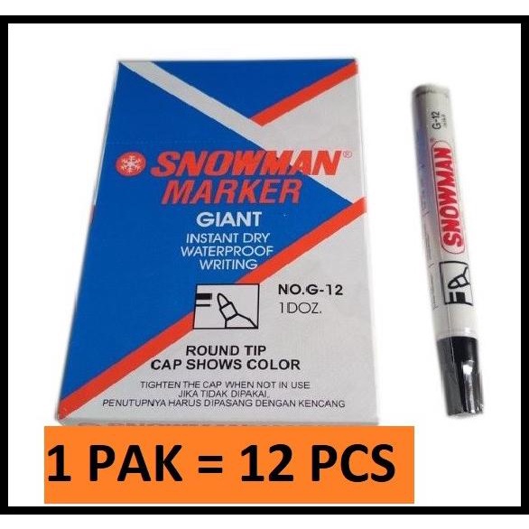 

Heaven | (12Pc) Spidol Permanen Snowman Marker G 12 / Sepidol Permanent Ag 12