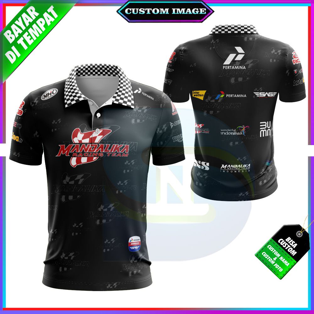 Wangki Mandalika Sirkuit Balap Motor/ Kaos/Baju/T-shirt Pertamina Racing Team Mandalika Sirkuit Cust