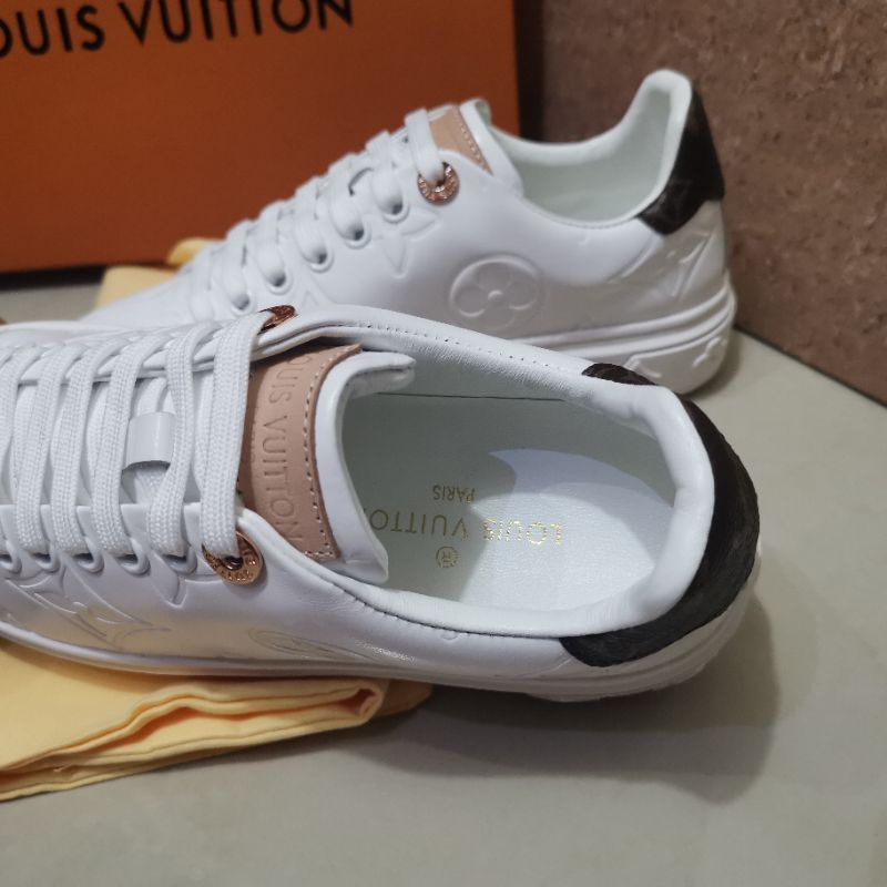 sepatu sneaker wanita lv mirror putih shoes cewek P1SHOES kulit top