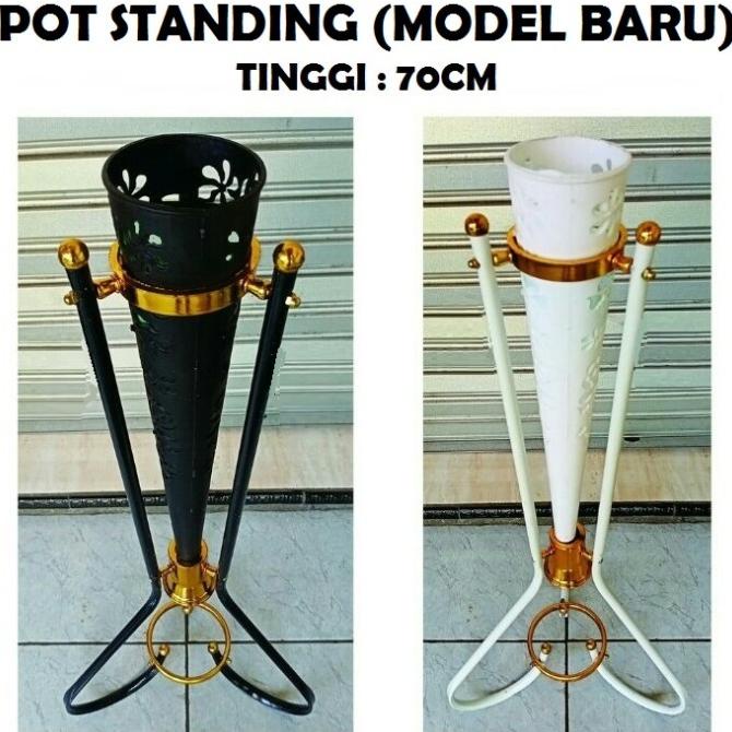 Pot Standing Besi / Pot Corong Besi / Pot Bunga Sudut/Vas Kerucut Besi