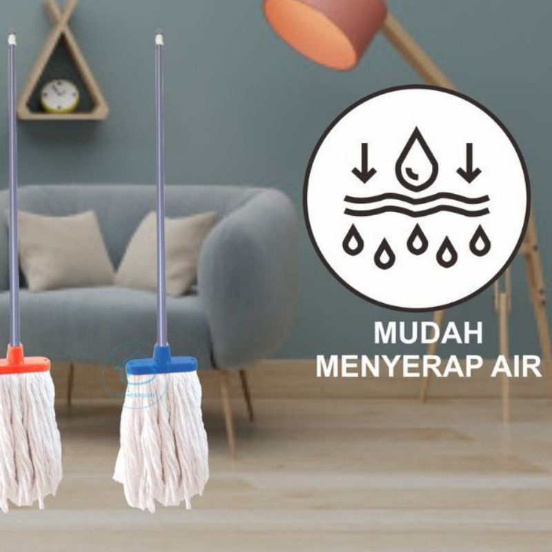 Alat Pel Pelan Mop Pel Obor Alat Ngepel Lantai Rumah Pel Lantai Sumbu 1 Set