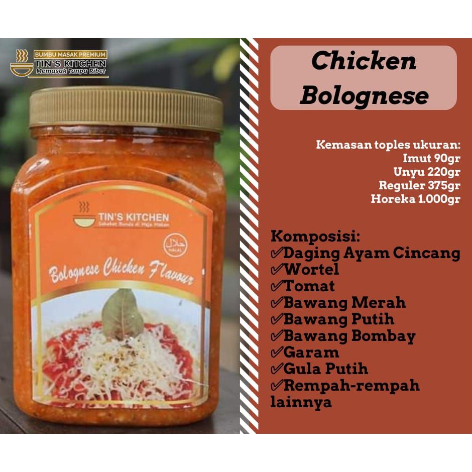 

Chicken Bolognese Sauce Premium Tins Kitchen