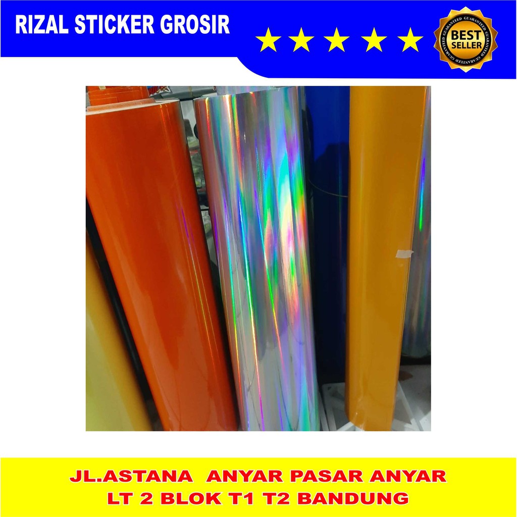 

UM1 Bahan Stiker Hologram Laser Crom Pelangi 60x50cm