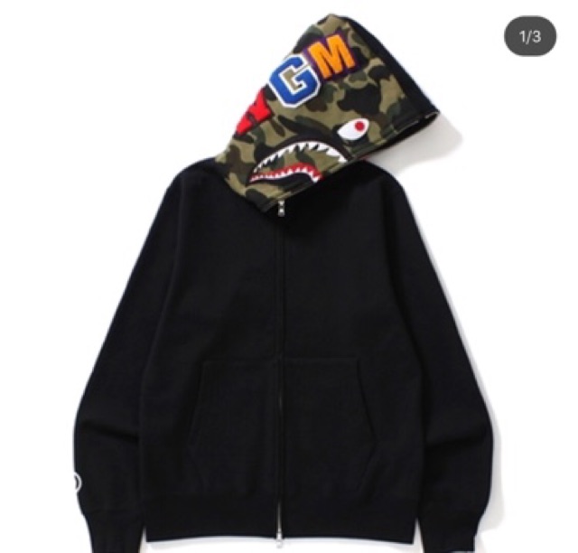 Jaket BAPE SHARK HOODIE FULL ZIP Original