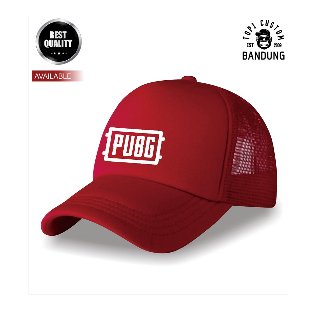 Topi Trucker PUBGPria Wanita Topi Jaring Jala PUBGTrucker Cap Bisa Tulis Nama Bisa COD Gratis Masker Original High Premium Qualit