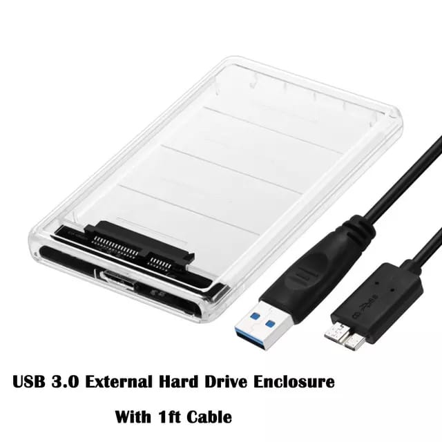 Casing Hardisk External HDD SSD External Case 2.5&quot; USB 3.0 SATA Transparan