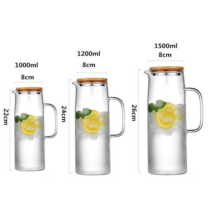 IDN TOOLS - BORREY Teko Pitcher Teh Chinese Teapot Glass Bamboo Lid - CW2366