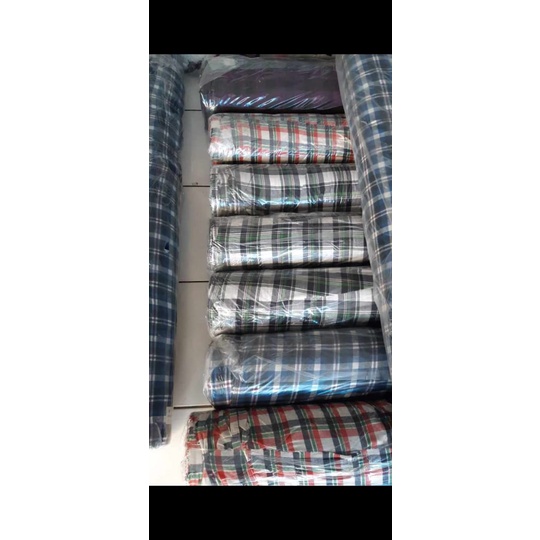 Bahan Kain Flanel Katun Import Kotak Kotak Katun Rollan