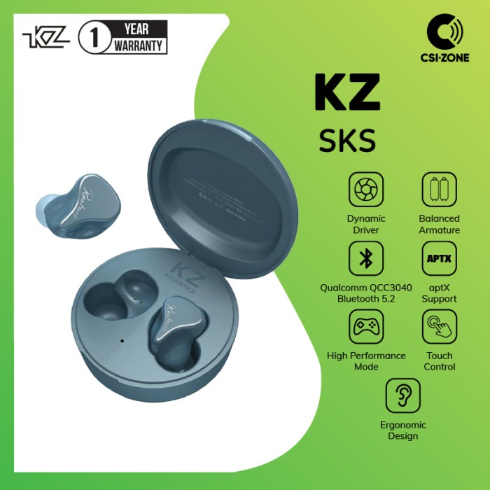 HOT Knowledge Zenith / KZ SKS Hybrid Driver True Wireless Earphone