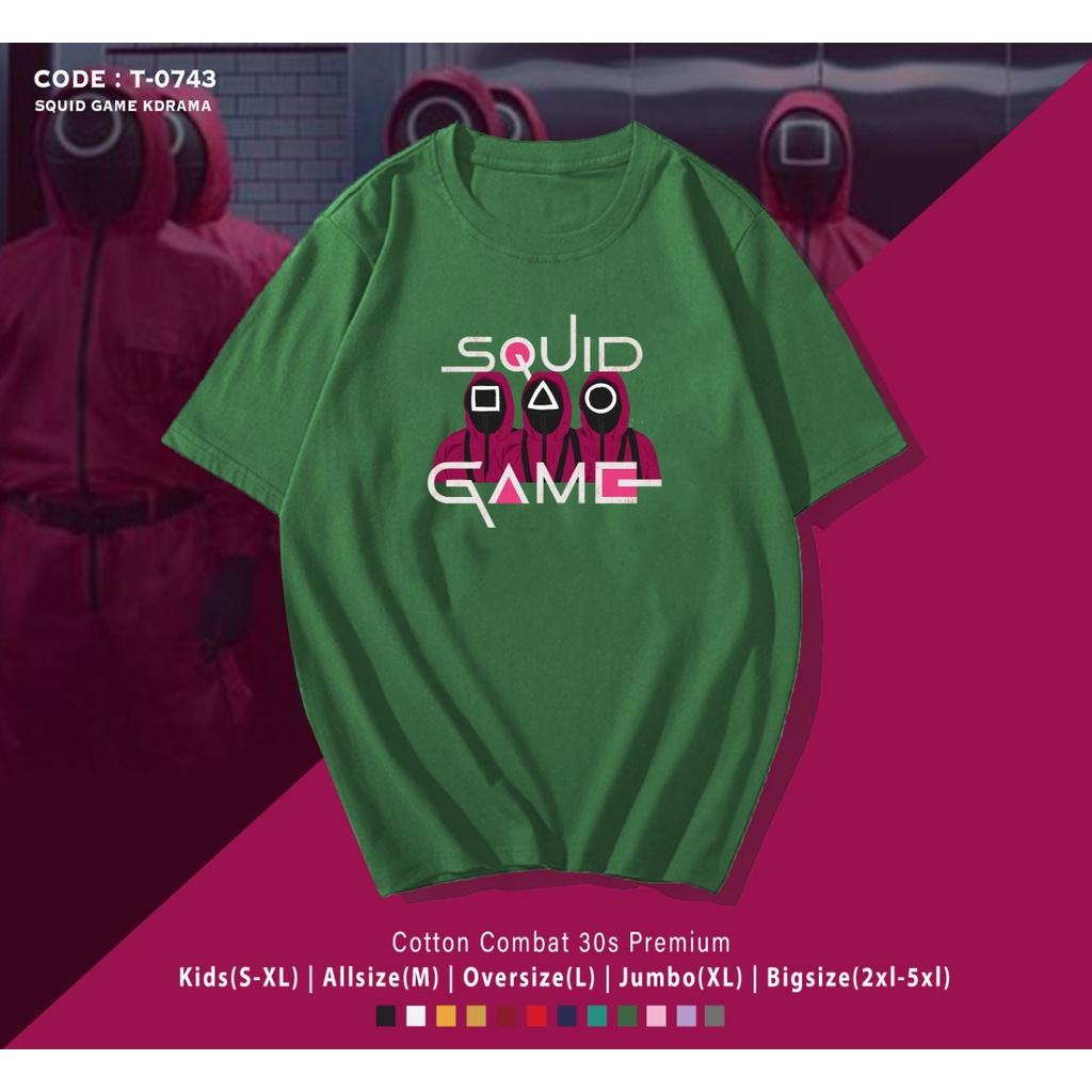 KAOS / T-SHIRT / SQUID GAME / ATASAN WANITA &amp; PRIA / BAJU SANTAI / BAJU REAL PICTURE