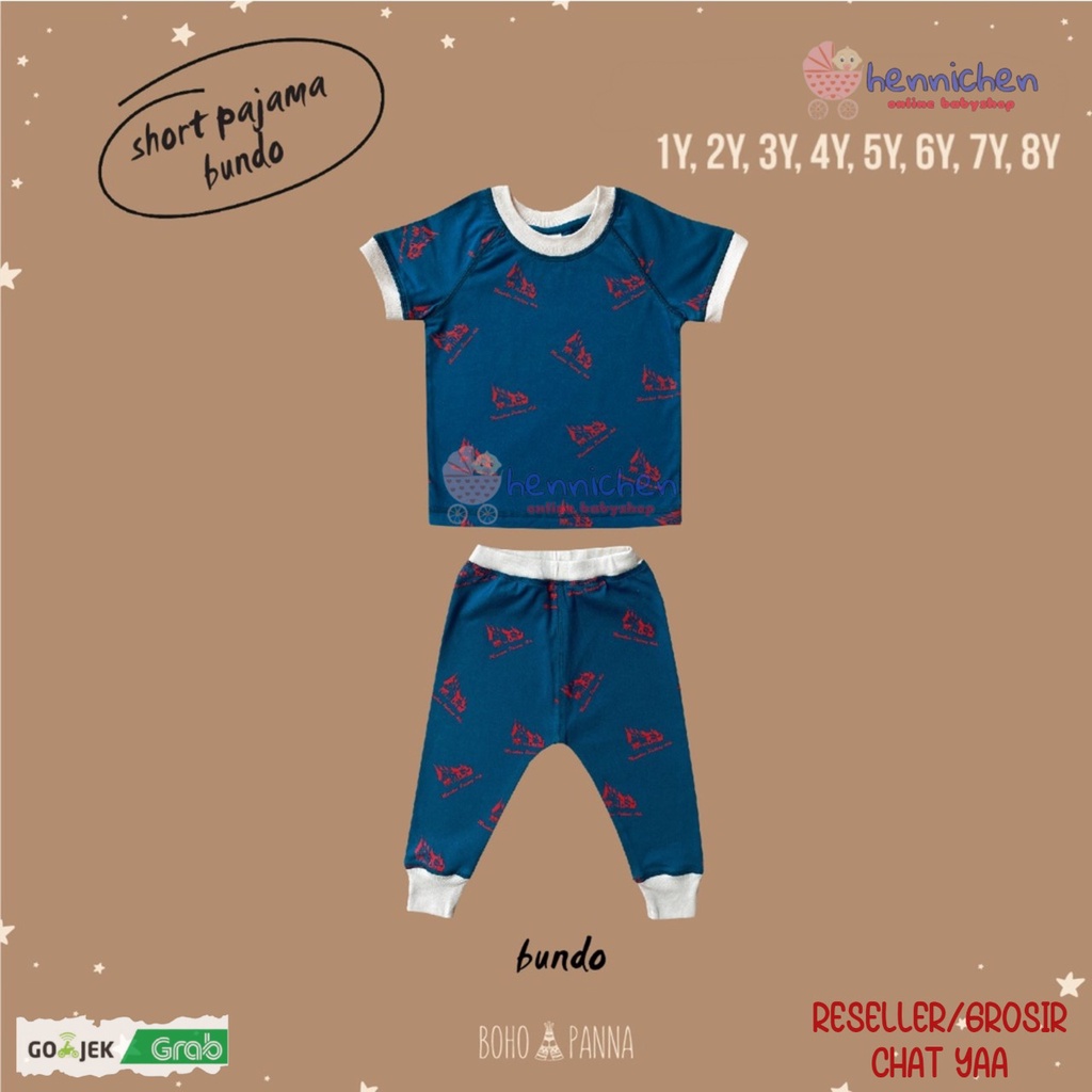 BOHOPANNA BOHO BABY BOHOBABY SHORT PAJAMA MOTIF / THE OVERTEE 1-8 TAHUN BUNDO