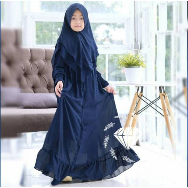 Baju Muslim Anak Perempuan Umur 8 9 Tahun 10 Tahun  Setelan Muslim Anak Perempuan abg syari kids