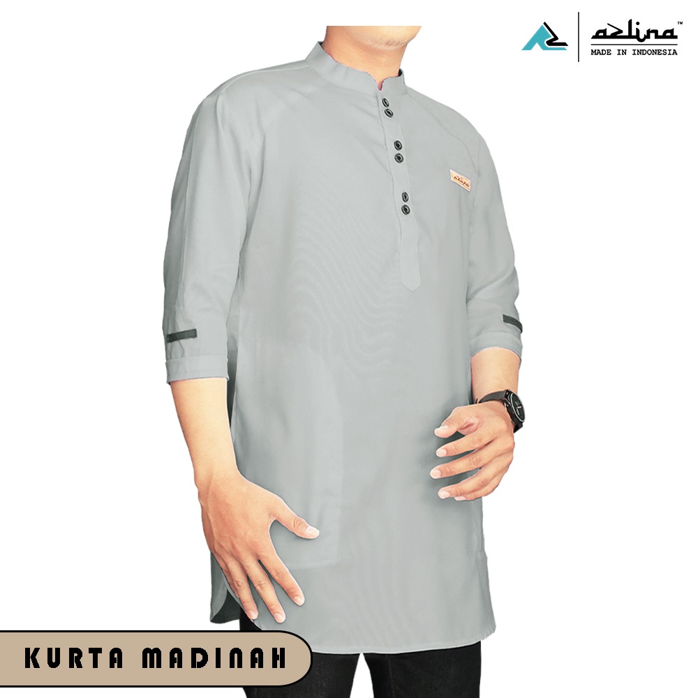 Baju koko kurta Pria lengan 3/4 pakistan matt katun madinah Original azlina (COD)