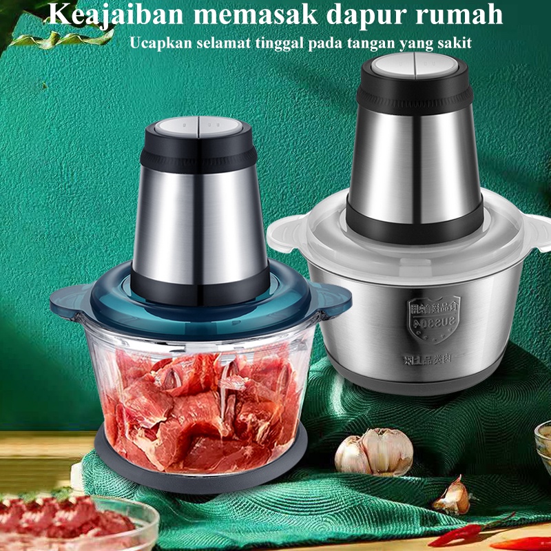 BLUE SKY 2L Penggiling Daging Listrik/Blender/Pengocok Telur/Mie Mixer