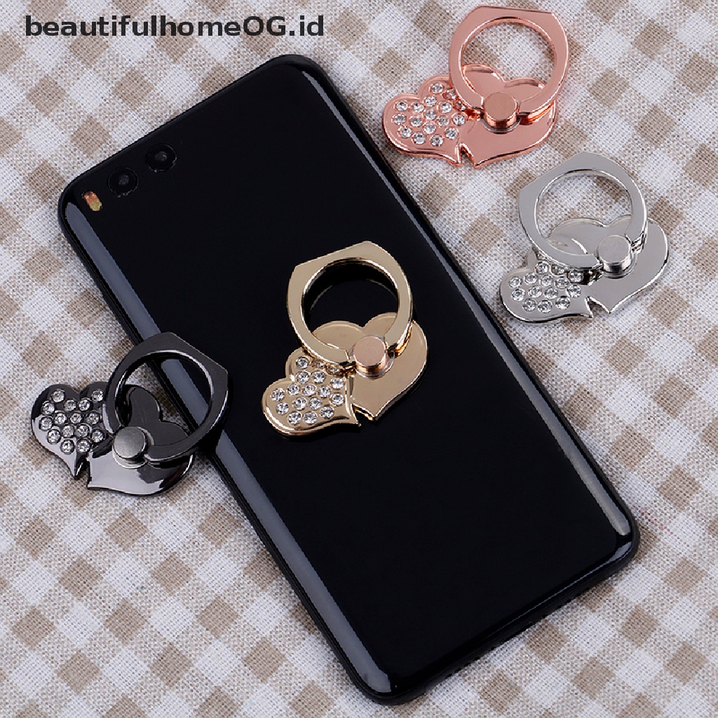 Ring stand holder Bentuk Hati Dapat Berputar 360 Derajat Untuk Handphone