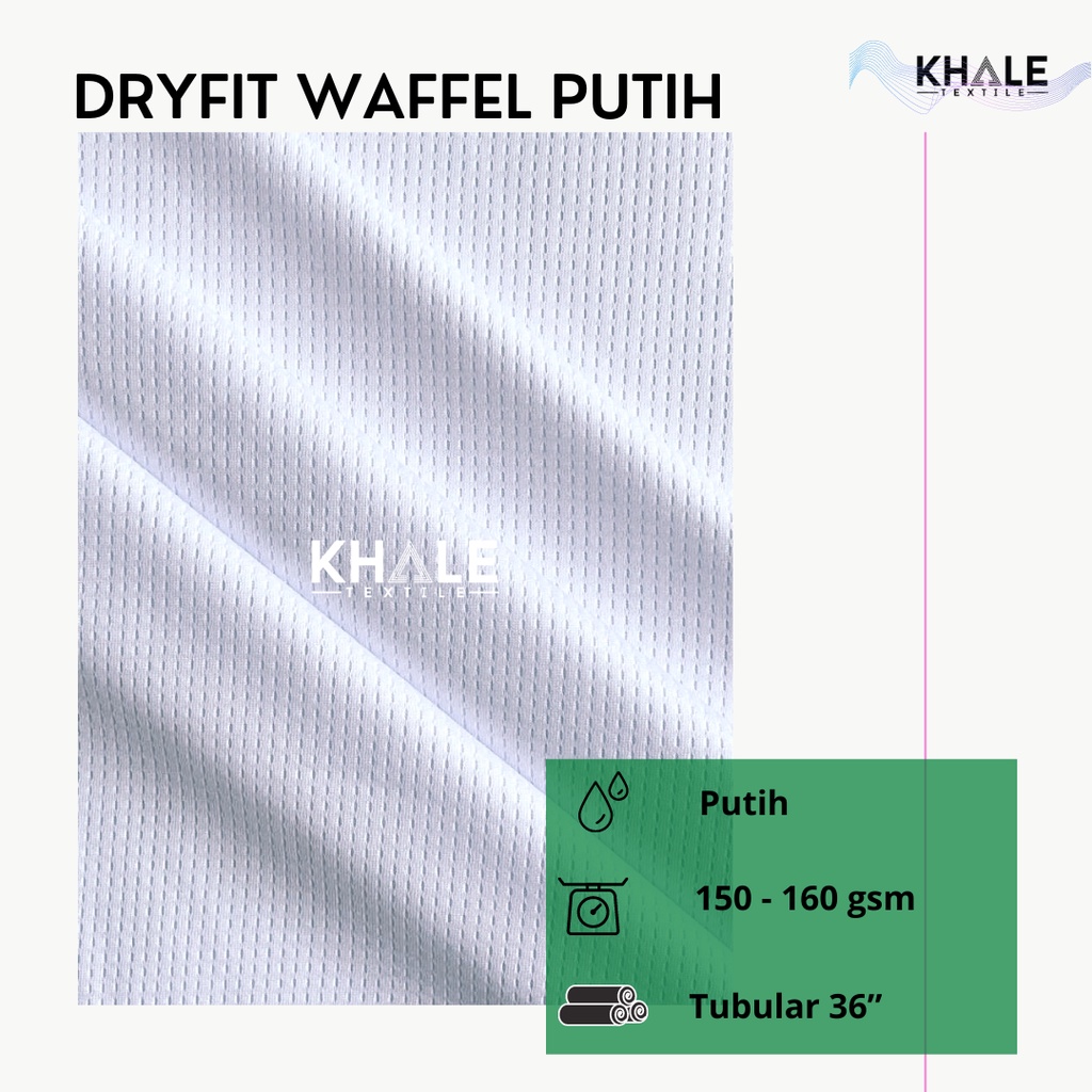 Bahan Kain Drifit Waffel / Polymesh Wafel Putih Premium Jersey Dryfit Polyester