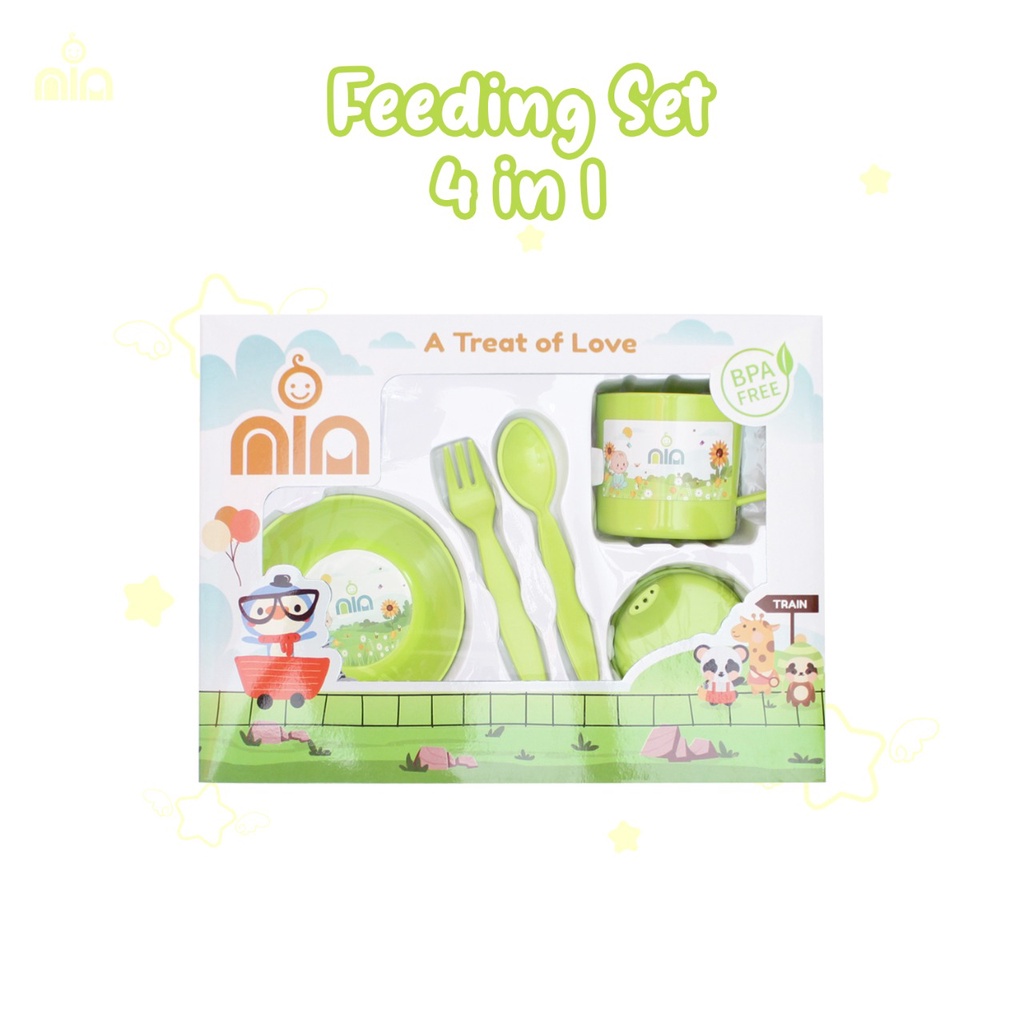 PROMO 7.7 SALE !!! Fedding set makan nia kecil - Tempat Makan Bayi Nia Murah - Feeding Bayi Set