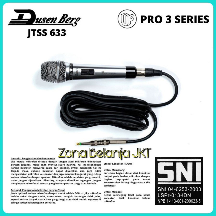 Microphone Mic Kabel Dusenberg UP PRO 3 Series Vokal Dynamic Original