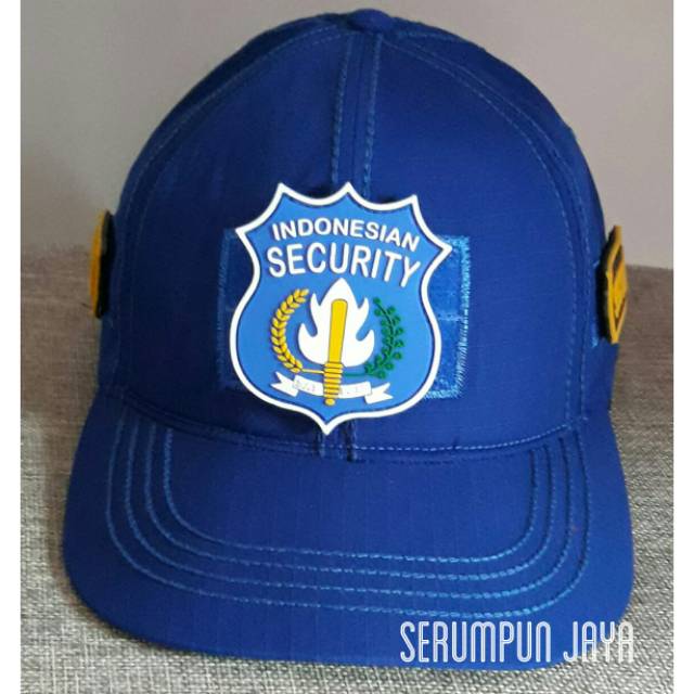 TOPI INDONESIAN SECURITY - TOPI INDONESIAN SECURITY 3PATCH VELCRO BIRU