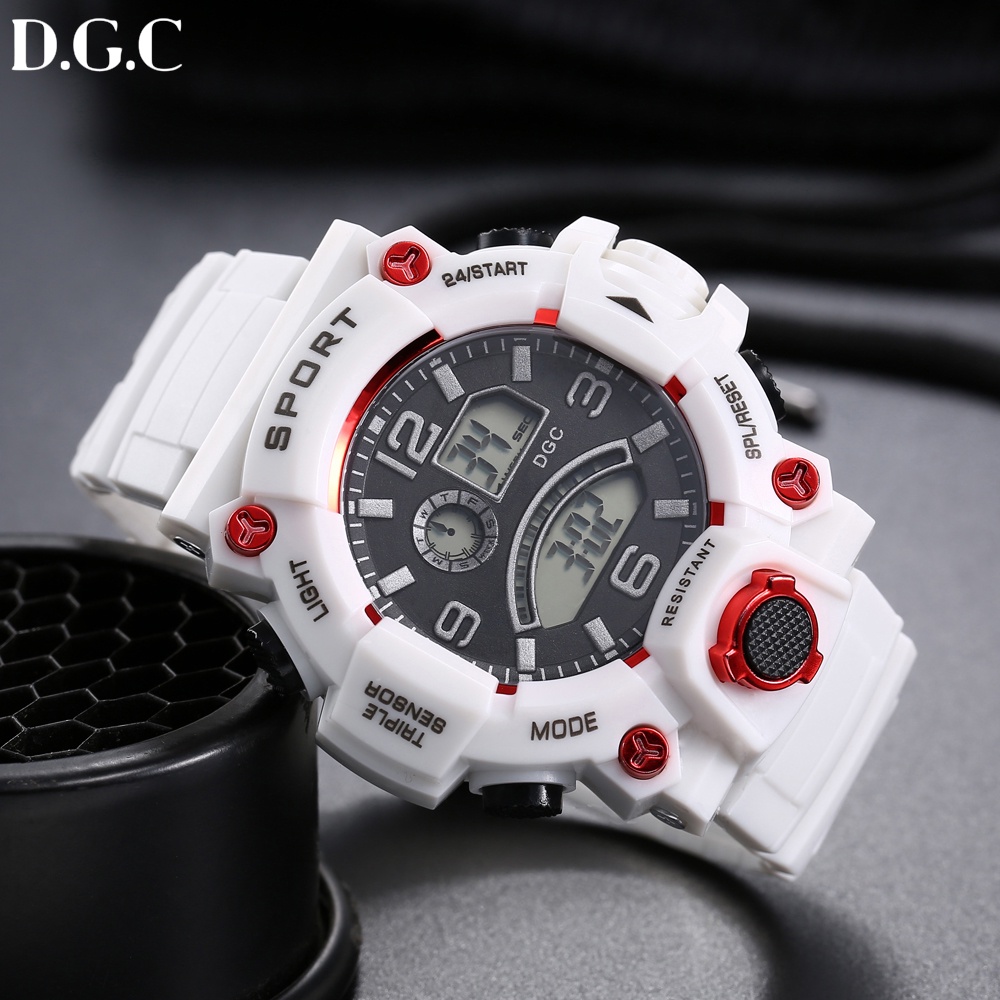 COD FASHION WATCH RUBBER JAM TANGAN PRIA SPORT IMPORT DUAL-TIME COOL DIGITAL MURAH JAM DIGITAL D.G.C M156