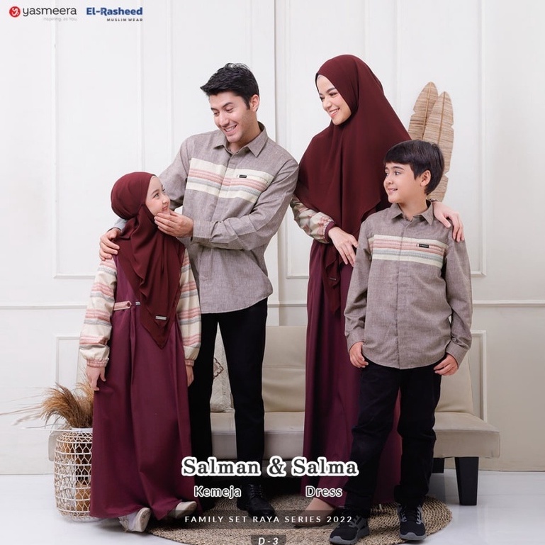 SARIMBIT YASMEERA 2022 D03 ORIGINAL SALMA DRESS GAMIS DEWASA GAMIS ANAK CORDOVAN SALMAN KOKO DEWASA 