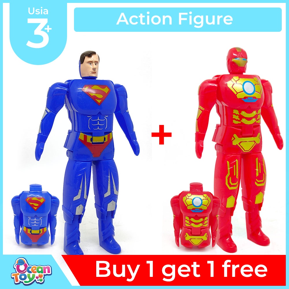 Beli 1 Gratis 1 Mainan Anak Super Hero Deformation EGG 6003C BOGO