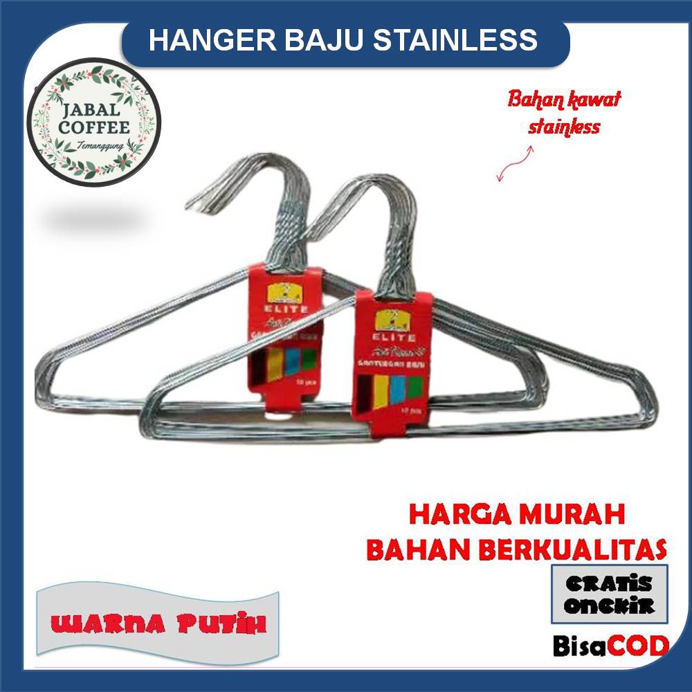 Hanger Stainless Anti Karat / Gantungan Baju Kawat Stainless / Hanger Besi / Gantungan Baju J38