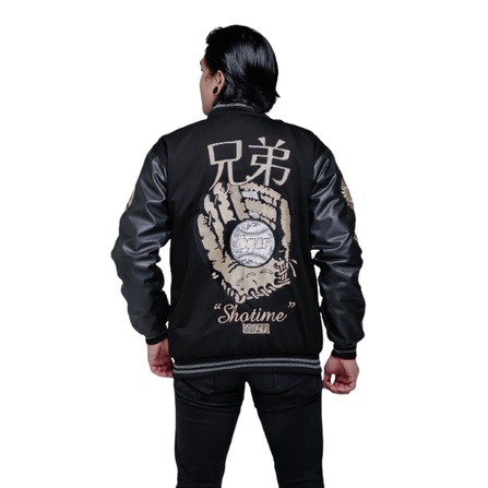 Varsity Jacket  Jaket Varsity Pria Premium HITAM LEATHER Nascar Varsity Baseball Jacket Vintage  Jak