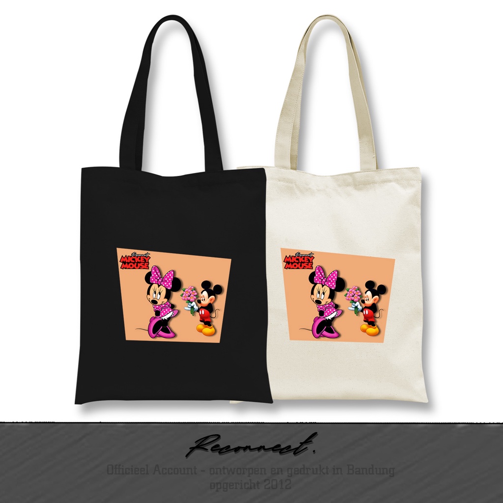 Reconnect TOTEBAG Walt Disney Mickey Mouse &amp; Minnie Mouse - Gratis Tambah Nama