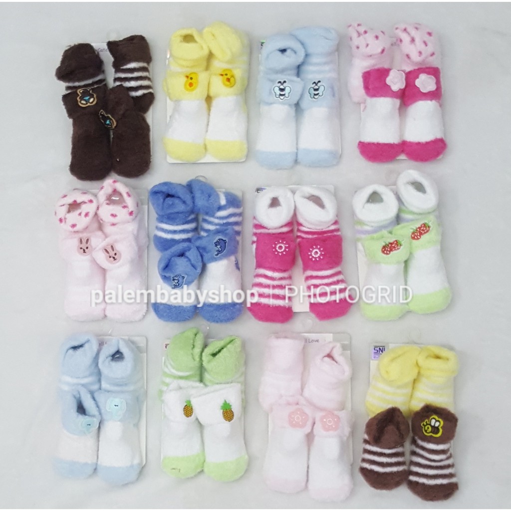 Catell love kaos kaki cowo&amp;cewe baby bulu lembut isi 2pasang  0-6 bulan jk 45