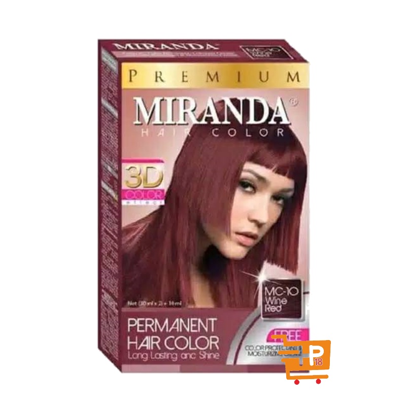 Miranda Permanent Hair Color MC-10 Wine Red / Merah Anggur 30mL / Pewarna Rambut / Cat Rambut / Semi