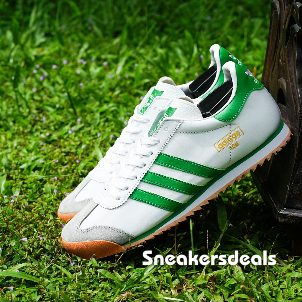Adidas ROM Putih List Hijau Sepatu Sneakers Pria